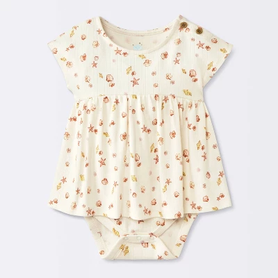 Baby Girls' Costal Ribbed Romper - Cloud Island™ White 4 Baby Girls' Costal Ribbed Romper - Cloud Island™ White - Image 4