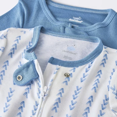 Baby Boys' 2pk So Very Soft Modal Blend Sleep N' Play - Cloud Island™ Light Blue 2 Baby Boys' 2pk So Very Soft Modal Blend Sleep N' Play - Cloud Island™ Light Blue - Image 2