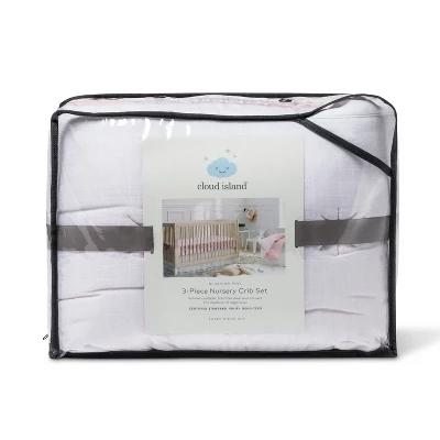 Crib Bedding Set Blushing Pink 3pc - Cloud Island™ Pink 4 Crib Bedding Set Blushing Pink 3pc - Cloud Island™ Pink - Image 4