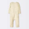 Baby Jacquard Checkered Romper & Hat - Cloud Island™ Tan