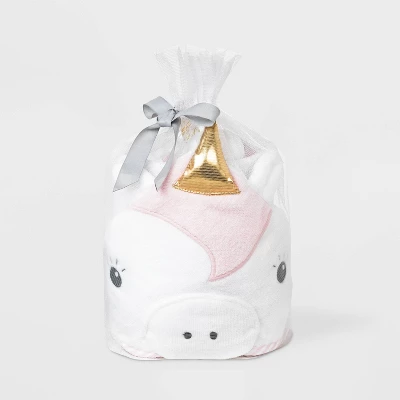 Baby Girls' Unicorn Hooded Bath Towel And Washcloth Set - Cloud Island™ Pink/White 1 Baby Girls' Unicorn Hooded Bath Towel And Washcloth Set - Cloud Island™ Pink/White