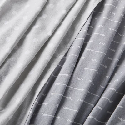 Flannel Swaddle Baby Blankets - Gray Arrows And Dots - 2pk - Cloud Island™ 2 Flannel Swaddle Baby Blankets - Gray Arrows And Dots - 2pk - Cloud Island™ - Image 2