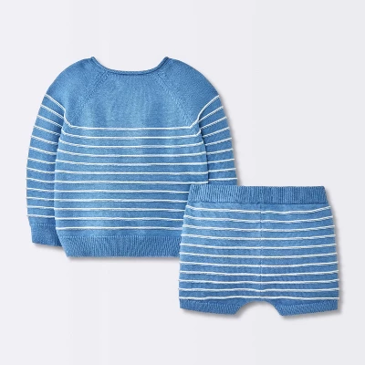 Baby Boys' Striped Sweater Set - Cloud Island™ Blue 1 Baby Boys' Striped Sweater Set - Cloud Island™ Blue