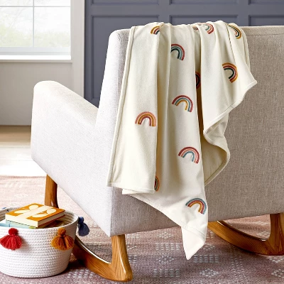 Plush Ribbed Blanket - Cloud Island™ Rainbows 1 Plush Ribbed Blanket - Cloud Island™ Rainbows