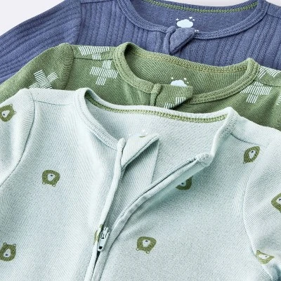 Baby Boys' 3pk Bears Sleep N' Play - Cloud Island™ Blue 2 Baby Boys' 3pk Bears Sleep N' Play - Cloud Island™ Blue - Image 2