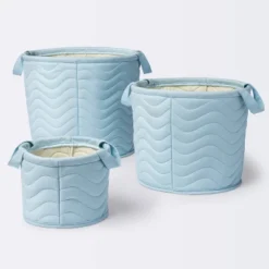 Quilted Fabric Medium Round Storage Basket - Blue - Cloud Island™ -CloudIsland Sales Store GUEST 50059e14 ed0f 4ece b7c4 6131355149f5