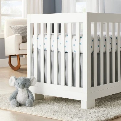 Crib Skirt - Solid Gray - Cloud Island™ 1 Crib Skirt - Solid Gray - Cloud Island™