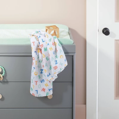 Wipeable Changing Pad Cover Stripe - Cloud Island™ Green 1 Wipeable Changing Pad Cover Stripe - Cloud Island™ Green