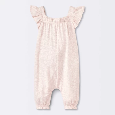 Baby Girls' Floral Modal Jersey Long Legged Romper - Cloud Island™ Pink 1 Baby Girls' Floral Modal Jersey Long Legged Romper - Cloud Island™ Pink