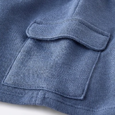 Baby Boys' 2pc Fox Striped Polo Shorts Set - Cloud Island™ Navy Blue 3 Baby Boys' 2pc Fox Striped Polo Shorts Set - Cloud Island™ Navy Blue - Image 3