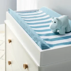 Wipeable Changing Pad Cover - Blue And White Stripes - Cloud Island™