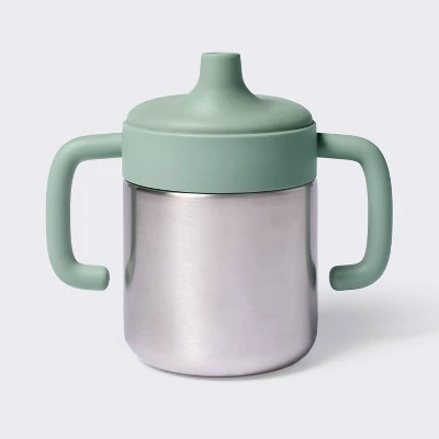 8oz Stainless Steel Sippy Cup - Green - Cloud Island™ 2 8oz Stainless Steel Sippy Cup - Green - Cloud Island™ - Image 2