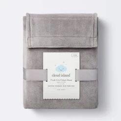 Plush Polyester Spandex Fitted Crib Sheet - Solid Gray - Cloud Island™ 5 Plush Polyester Spandex Fitted Crib Sheet - Solid Gray - Cloud Island™ -CloudIsland Sales Store GUEST 66f72d53 97b8 4ef0 a7ab 2d89750198d3
