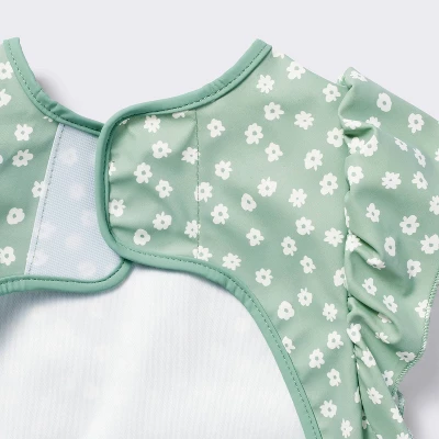 Short Sleeve Bib - Floral Ruffle - Cloud Island™ 2 Short Sleeve Bib - Floral Ruffle - Cloud Island™ - Image 2