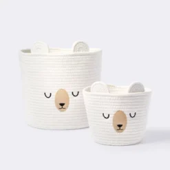 Medium Coiled Rope Round Basket Sleepy Bear - Cream - Cloud Island™ 6 Medium Coiled Rope Round Basket Sleepy Bear - Cream - Cloud Island™ -CloudIsland Sales Store GUEST 703c8dda 6b78 47a5 a7ee 058a610b984a