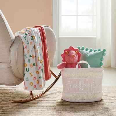 Tufted Fabric Large Round Storage Basket - Khaki And Cream - Cloud Island™ 1 Tufted Fabric Large Round Storage Basket - Khaki And Cream - Cloud Island™