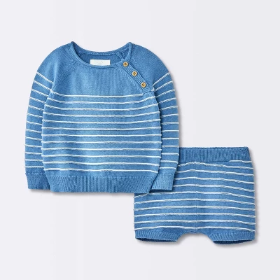 Baby Boys' Striped Sweater Set - Cloud Island™ Blue 4 Baby Boys' Striped Sweater Set - Cloud Island™ Blue - Image 4