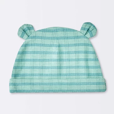 Baby Boys' Jacquard Checkered Romper & Hat - Cloud Island™ Blue 2 Baby Boys' Jacquard Checkered Romper & Hat - Cloud Island™ Blue - Image 2