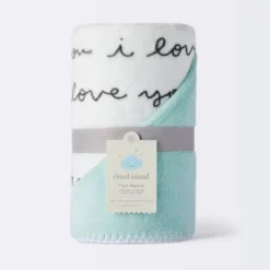 Plush Baby Blanket - I Love You Script - Cloud Island™ -CloudIsland Sales Store GUEST 8436a8d5 53a9 4012 92ba 2dc4c8cf72cc