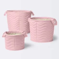 Quilted Fabric Large Round Storage Basket - Light Pink - Cloud Island™ -CloudIsland Sales Store GUEST 907895a6 dfe9 415c abe2 fbffea3e20d5