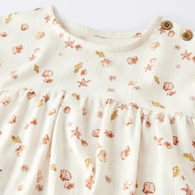 Baby Girls' Costal Ribbed Romper - Cloud Island™ White 2 Baby Girls' Costal Ribbed Romper - Cloud Island™ White - Image 2