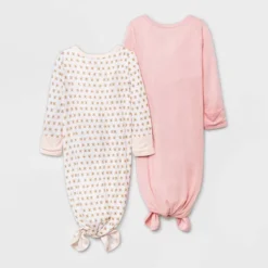 New Release 1 Baby Girls' 2pk Modal Tie NightGown - Cloud Island™ Pink