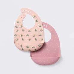 Silicone Bibs - 2pk - Flowers/Dots - Cloud Island™ -CloudIsland Sales Store GUEST a2c77739 53f6 4c5c 889c a17c1e376180