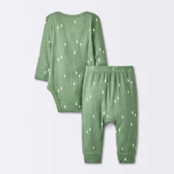 Baby Boys' 2pc Wide Ribbed Top & Bottom Set - Cloud Island™ Green