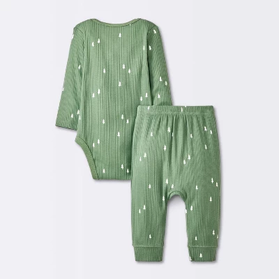 Baby Boys' 2pc Wide Ribbed Top & Bottom Set - Cloud Island™ Green 1 Baby Boys' 2pc Wide Ribbed Top & Bottom Set - Cloud Island™ Green