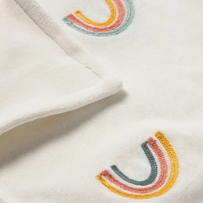 Plush Ribbed Blanket - Cloud Island™ Rainbows 2 Plush Ribbed Blanket - Cloud Island™ Rainbows - Image 2