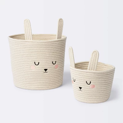 Coiled Rope Small Round Storage Basket - Rabbit - Cloud Island™ 3 Coiled Rope Small Round Storage Basket - Rabbit - Cloud Island™ - Image 3