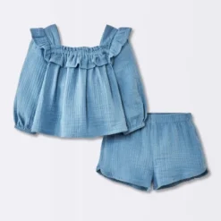 Baby Girls' 2pc Gauze Long Sleeve Top And Bloomer Set - Cloud Island™ Blue 7 Baby Girls' 2pc Gauze Long Sleeve Top And Bloomer Set - Cloud Island™ Blue -CloudIsland Sales Store GUEST b2193416 cbaf 4db6 b69c dc4e97c8798d