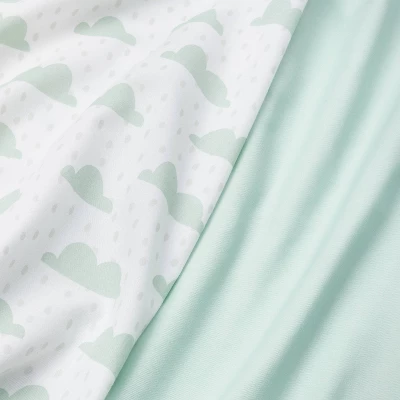 Fitted Crib Sheet - Cloud Island™ - Clouds/Mint - 2pk 1 Fitted Crib Sheet - Cloud Island™ - Clouds/Mint - 2pk