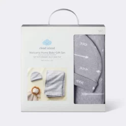 Hospital Muslin Swaddle Baby Blanket And Hat Gift Set - Gray Arrow - 2pk - Cloud Island™ -CloudIsland Sales Store GUEST bfae7299 8f3f 413b b361 03b7f005ac98