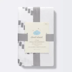 Fitted Jersey Crib Sheet - Cloud Island™ Gray Chevron And Solid White - 2pk -CloudIsland Sales Store GUEST c62fb659 0ab0 4bfc 8594 efba432915bd