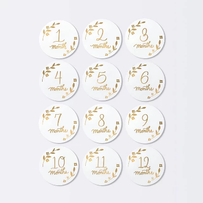 Round Monthly Milestone Cards - Luxe White And Gold - Cloud Island™ 2 Round Monthly Milestone Cards - Luxe White And Gold - Cloud Island™ - Image 2