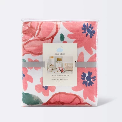Crib Bedding Set - Floral - 4pc - Cloud Island™ 5 Crib Bedding Set - Floral - 4pc - Cloud Island™ - Image 5