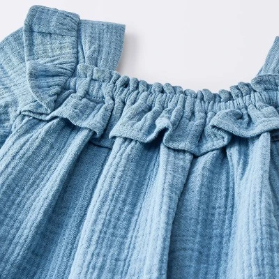 Baby Girls' 2pc Gauze Long Sleeve Top And Bloomer Set - Cloud Island™ Blue 2 Baby Girls' 2pc Gauze Long Sleeve Top And Bloomer Set - Cloud Island™ Blue - Image 2