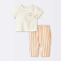 Baby Boys' 2pc Cuddle Bear T-Shirt And Striped Gauze Pant Set - Cloud Island™ Cream 7 Baby Boys' 2pc Cuddle Bear T-Shirt And Striped Gauze Pant Set - Cloud Island™ Cream -CloudIsland Sales Store GUEST d721bf35 f272 403f 9861 6874d1adc3e0