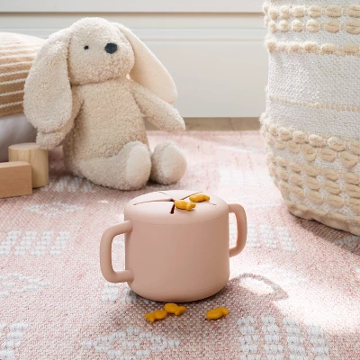 Silicone Snack Cup & Lid - Pink - Cloud Island™ 1 Silicone Snack Cup & Lid - Pink - Cloud Island™