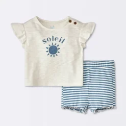 Baby Girls' Soliel Modal T-Shirt & Bike Shorts Set - Cloud Island™ Off-White -CloudIsland Sales Store GUEST e7aca8fb 4750 488e 82bd 22553387c555