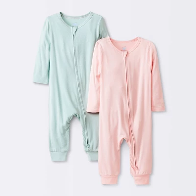 Baby Girls' 2pk Premium Romper - Cloud Island™ 4 Baby Girls' 2pk Premium Romper - Cloud Island™ - Image 4