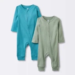 Baby 2pk Basic Wide Rib Romper - Cloud Island™ Green -CloudIsland Sales Store GUEST f18c759b f567 4a7a 9595 bb166216d579