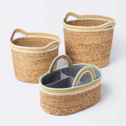 Natural Woven Round Storage Bin With Coiled Rope Handle - Cloud Island™ M -CloudIsland Sales Store GUEST f2c0b681 df2b 4431 8e48 9cfc420789b9 1