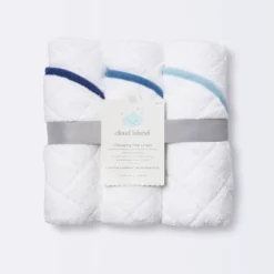 Changing Pad Liner White With Blue Edge - Cloud Island™ 3pk -CloudIsland Sales Store GUEST f7a275d1 4928 4987 b2b5 bf1f4ebc764b