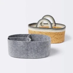 Braided Water Hyacinth Decorative Container With Coiled Rope Handles - Gray - Cloud Island™ 6 Braided Water Hyacinth Decorative Container With Coiled Rope Handles - Gray - Cloud Island™ -CloudIsland Sales Store GUEST fc794c5a a9d8 451f 886e 850875b4c360