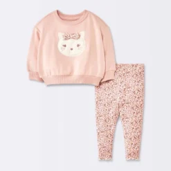 Baby Girls' 2pc Cat Applique Sweatshirt & Leggings Set - Cloud Island™ Pink -CloudIsland Sales Store GUEST fd43fdf0 9e93 4813 ac20 f36750190814
