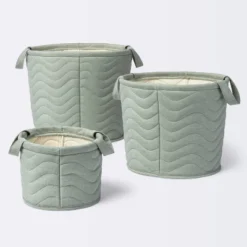 Quilted Fabric Small Round Storage Basket - Green - Cloud Island™ -CloudIsland Sales Store GUEST fe54c62f 90f2 4ff1 bc3f d731445825aa 2